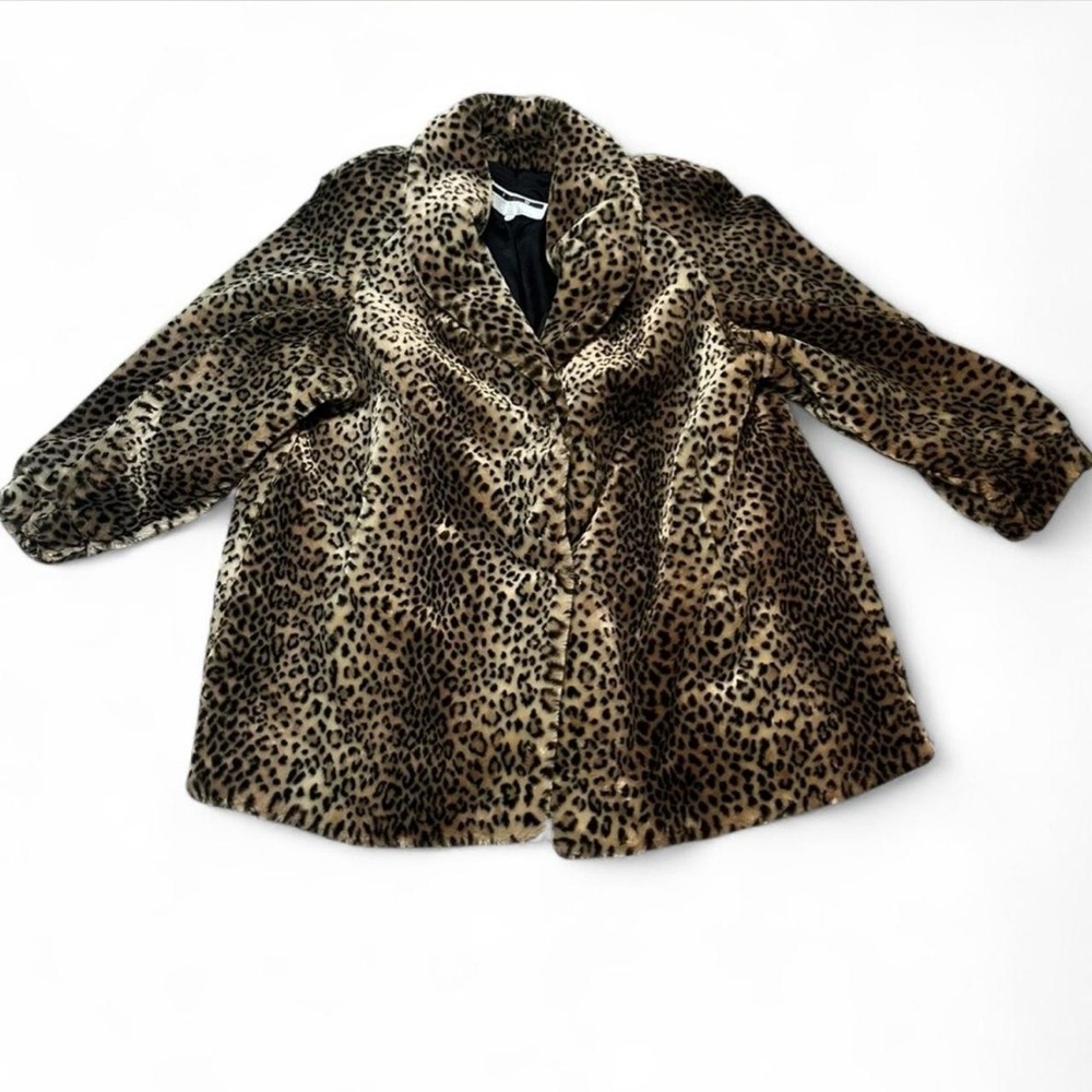 Vintage Y2K Leopard Print Fabulous Faux Wear by Seth Martin Fur Coat Size 3X